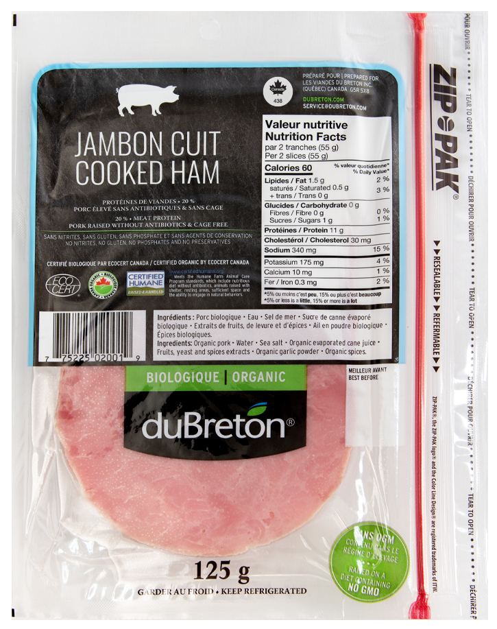 Jambon cuit biologique