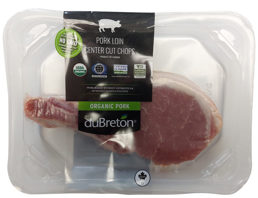 Pork loin center cut chops organic