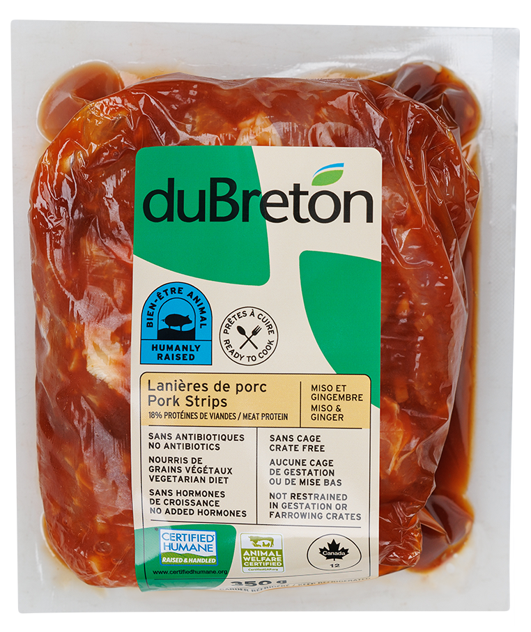 Lanières de porc miso et gingembre