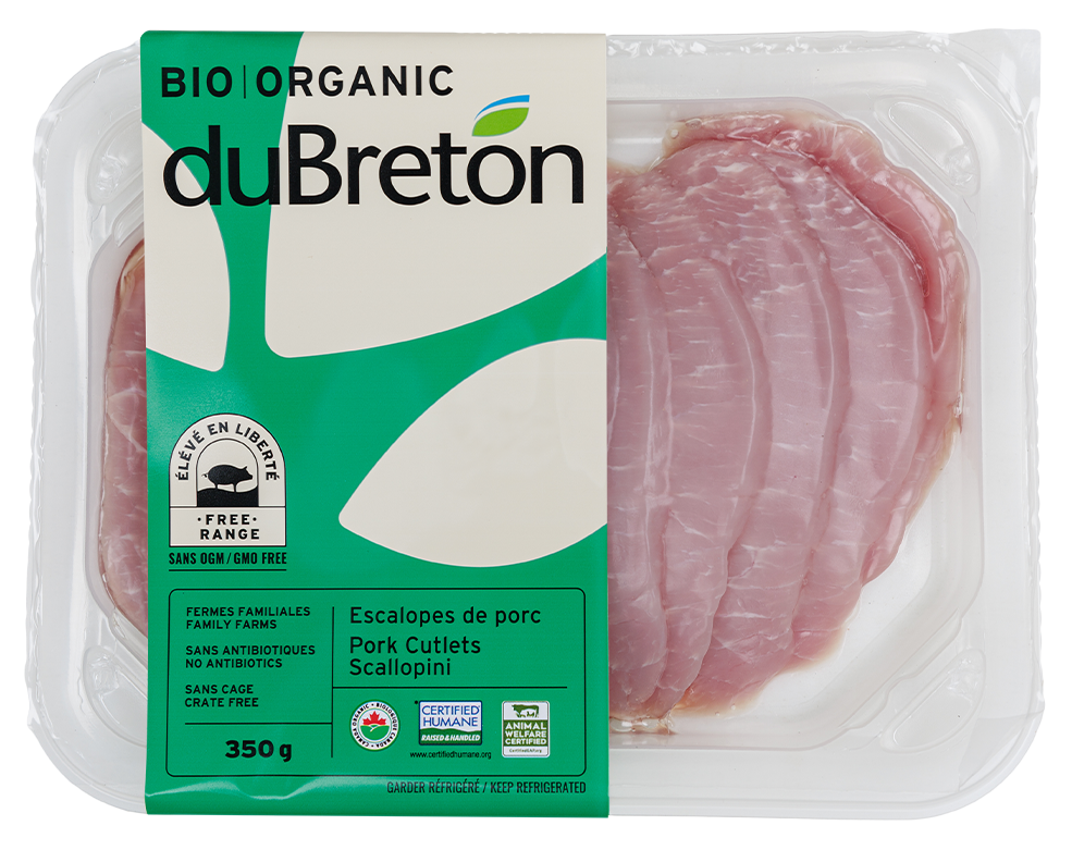 escalopes de porc sous-vide biologique