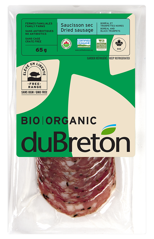 saucisson sec boréal et trompettes noires biologique duBreton