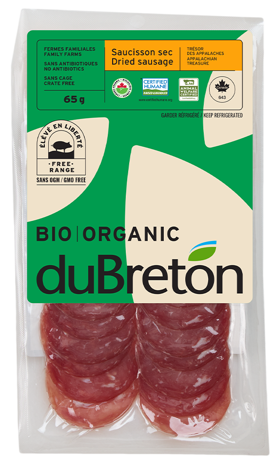 saucisson sec trésor des Appalaches biologique duBreton