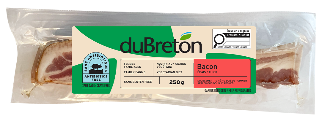 bacon épais doublement fumé duBreton