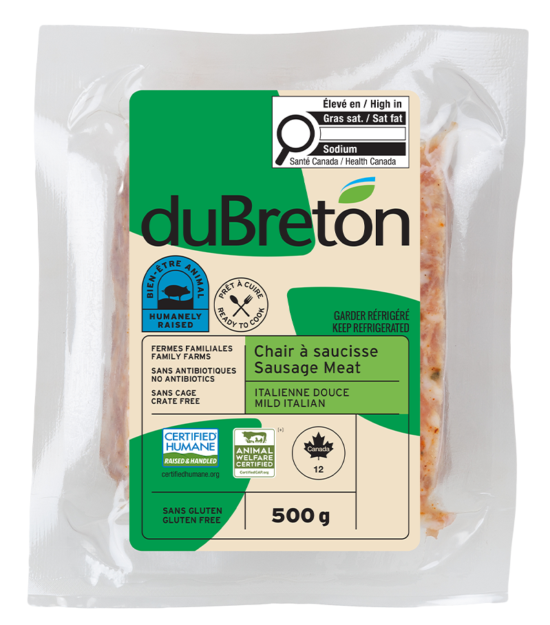 chair à saucisse italienne douce bien-être animal duBreton