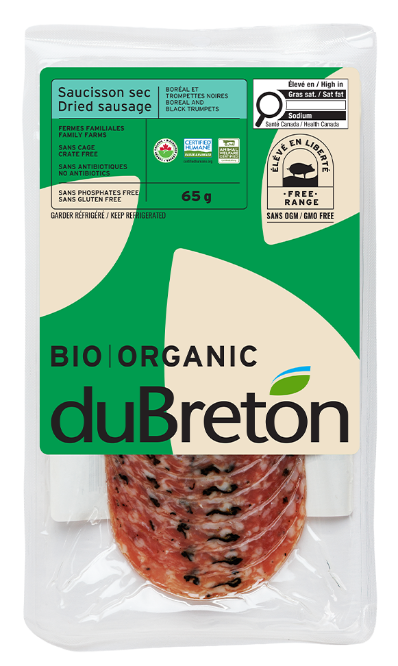 saucisson sec boréal et trompettes noires bio duBreton