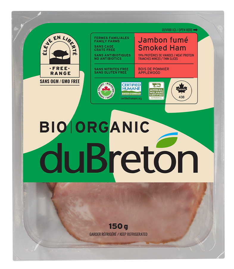 jambon fumée au bois de pommier bio duBreton