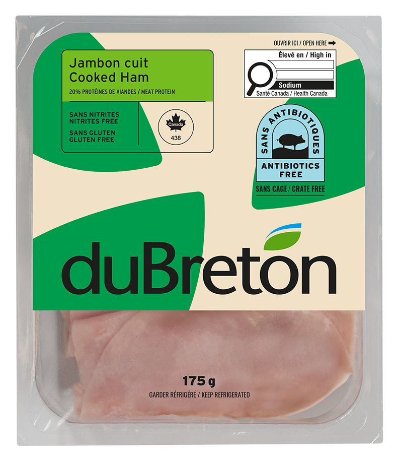 Jambon tranché cuit sans antibiotiques duBreton