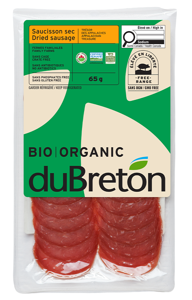 saucisson sec trésor des Appalaches bio duBreton