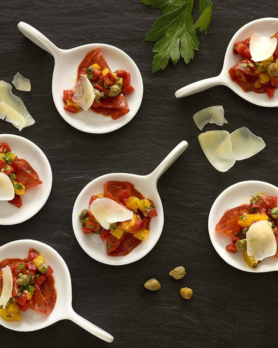 chorizo bites and peppers