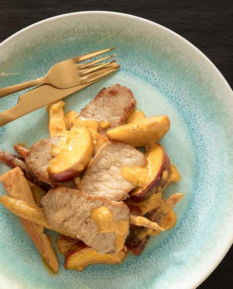peach pork cutlets