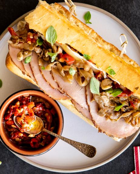 Italian porchetta sandwich