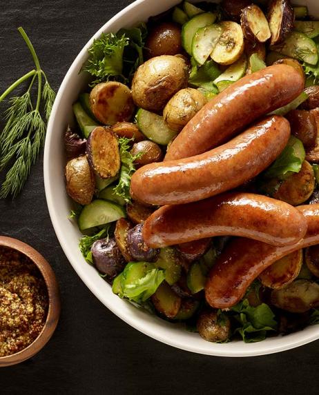 salade saucisses pommes de terre legumes