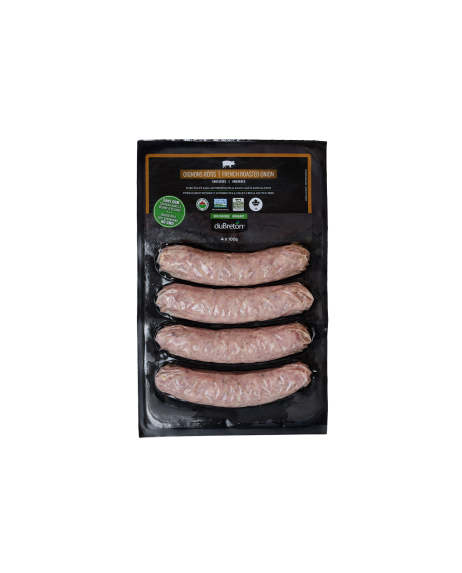 saucisses oignons rôtis bio