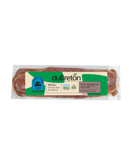 duBreton mushrooms and red wine pork tenderloin