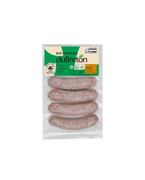 Saucisse oignons rôtis biologique duBreton